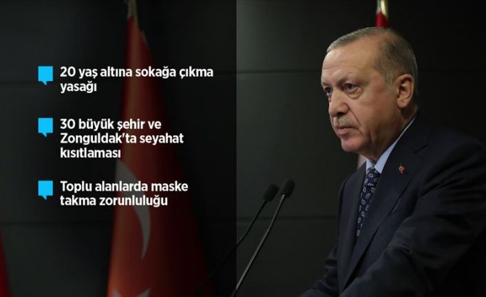 Cumhurbaşkanı Erdoğan; 20 yaş altı gençlerin sokağa çıkması yasak