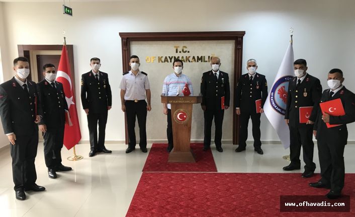 Kaymakam Fırat’tan Jandarma Personellerine başarı belgesi