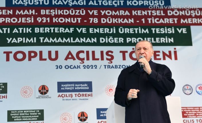 Cumhurbaşkanı Erdoğan’a Trabzon’da coşkulu karşılama