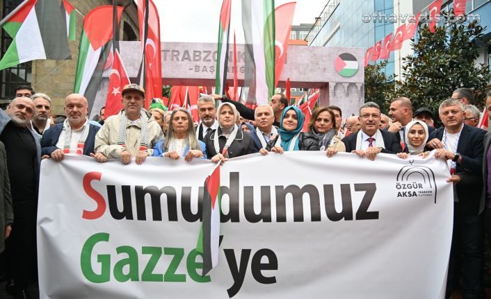 Binlerce Trabzonlu Gazze için yürüdü